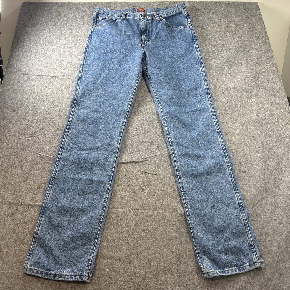 Wrangler Jeans Mens 36X36 Medium Wash Cowboy Cut Slim Fit Medium Wash Cotton